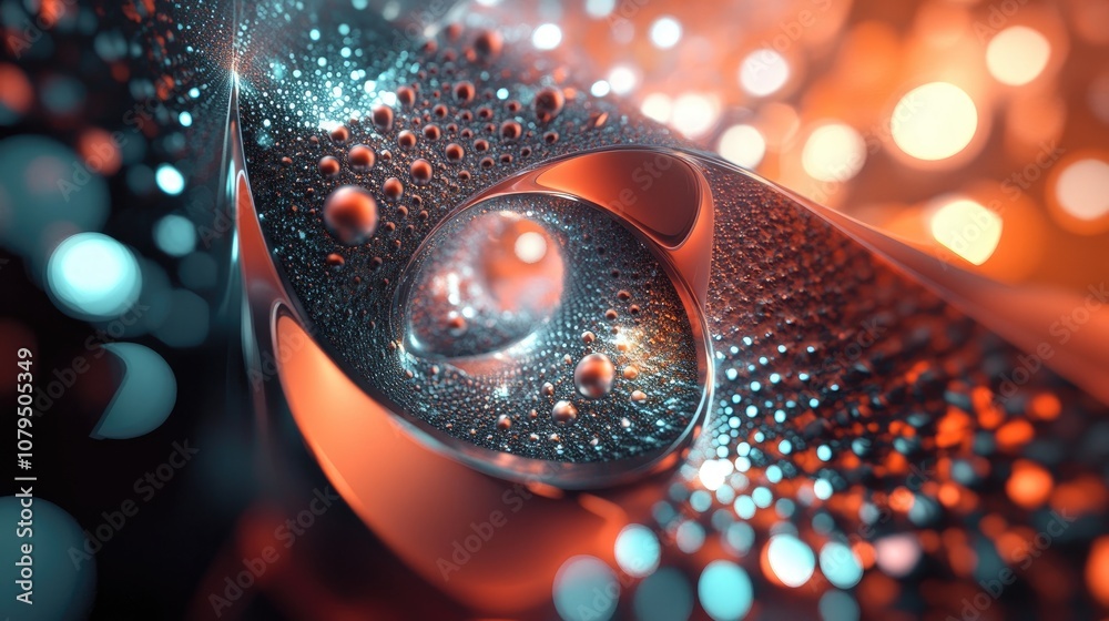 Aufkleber 3D cartoon representation of abstract fractal forms illustrating themes of nuclear physics and graphic design within the Elementary Particles series