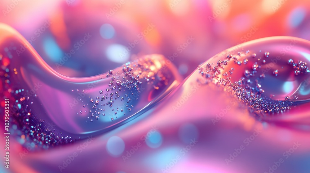 Poster Abstract cosmic background in a 3D cartoon rendering