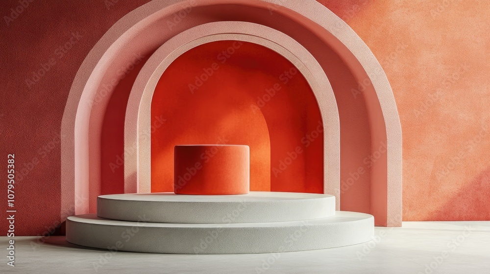 Poster 3D rendered abstract podium for product display backdrop