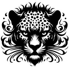 Leopard face silhouette
