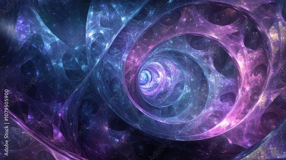 Poster abstract fractal 3d illustration for creative design resembles beautiful galaxies in a 3d cartoon re