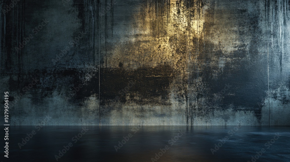 Fototapete dark industrial interior with a concrete wall suitable for product presentations 3d rendering of an 