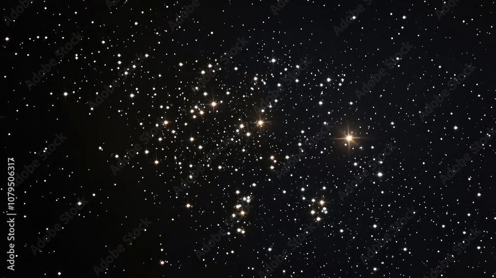 Aufkleber illustration featuring a 3d cartoon rendering of the crater constellation against a starry black sky