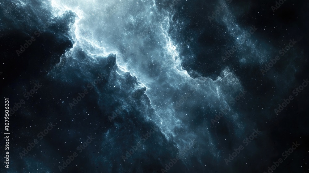 Aufkleber Universe filled with stars nebula and galaxy in 3D cartoon rendering