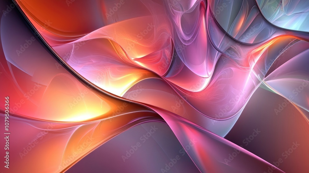 Fototapete Colorful abstract background featuring a 3D cartoon rendering This graphic modern art showcases creative wavy multicolor designs ideal for banner use Emphasizing digital fantasy effects it present