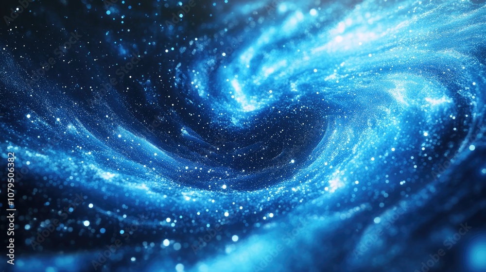 Poster night sky star trail in a 3d cartoon rendering featuring rotating stars and an abstract background