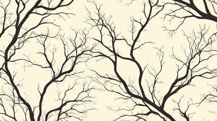 Fototapeta premium Seamless abstract vector pattern featuring hand drawn tree branches ideal for fabrics and wallpaper design