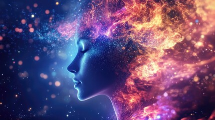 Spiritual consciousness with enhanced perception intuitive frequencies mindfulness healing and creative inspiration