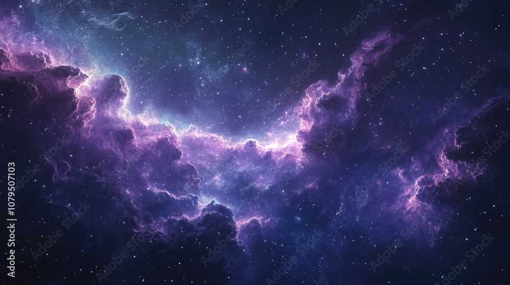 Poster Outer space background texture in 3D cartoon rendering style