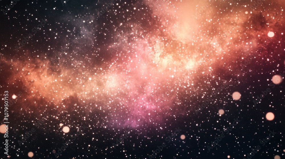 Poster Abstract cosmic background in 3D cartoon rendering