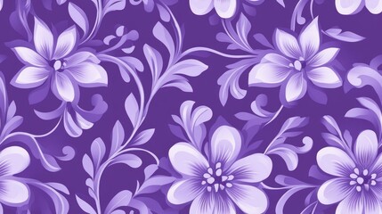 Violet floral geometric seamless design suitable for wallpaper pattern fills web backgrounds and surface textures