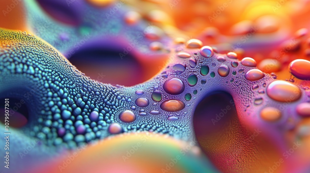 Poster Colorful abstract background featuring a 3D cartoon rendering This graphic modern art showcases fractal artwork with a creative wavy multicolor design suitable for banner use The digital fantasy e