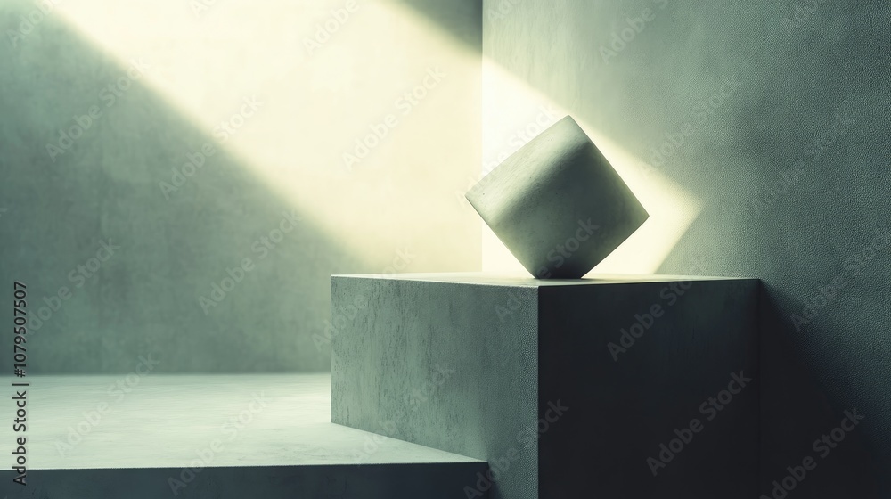 Poster 3d rendering of a geometric shape isolated on an abstract background