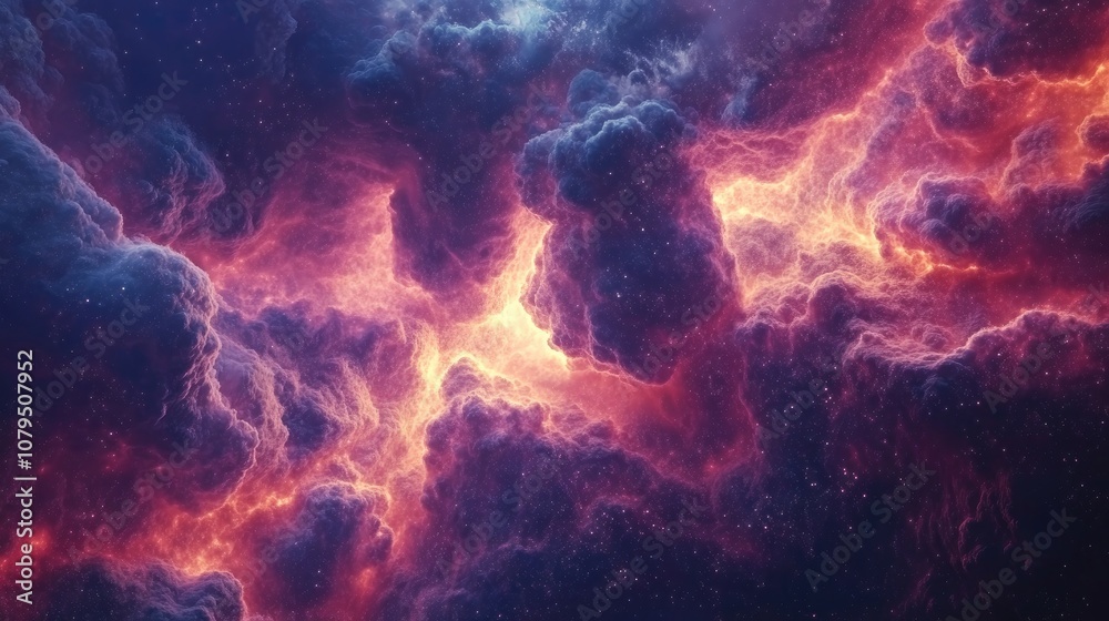 Poster Space abstract background in 3D cartoon rendering Digital art of a fantasy universe