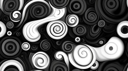 Fototapeta premium Monochromatic abstract seamless texture in black and white