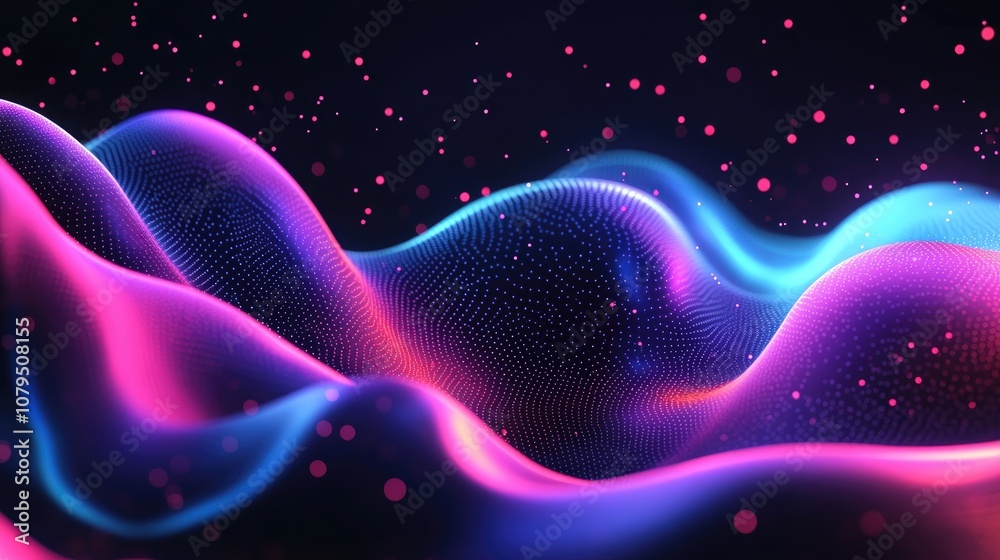 Aufkleber creative digital background design featuring a 3d cartoon rendering with black dark and neon gradien