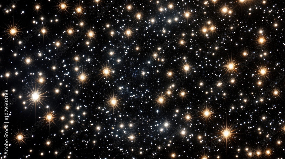 Poster Abstract starry sky background for screensaver in a 3D cartoon rendering