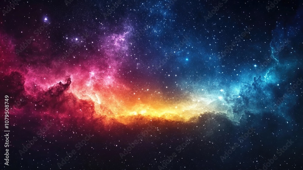 Aufkleber High definition star field background in 3D cartoon rendering Colorful outer space texture with a starry night sky