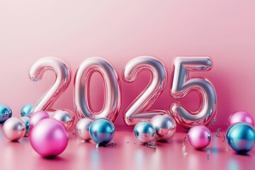 3d rendering text "2025" , effect , ai