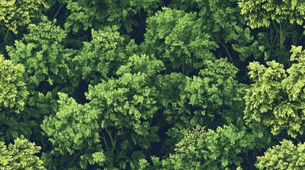 Naklejka premium Seamless forest background pattern featuring lush trees and vibrant greenery ideal for nature themed designs