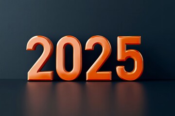 3d rendering text "2025" , effect , ai