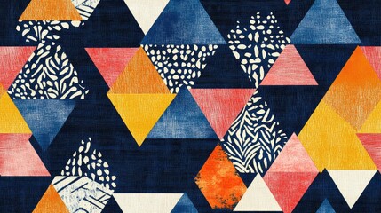 Fototapeta premium Hexagonal geometric design featuring triangle patterns and batik motifs suitable for wallpaper or background use