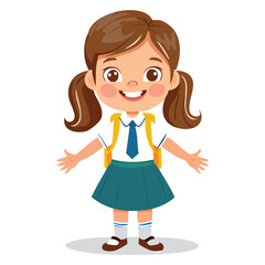 Portrait of a happy girl wearing a school uniform