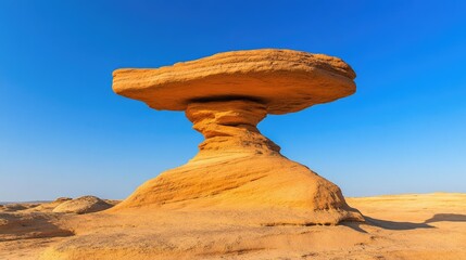 Unique Rock Formation in Clear Blue Sky