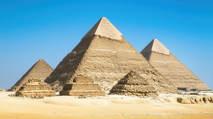 Majestic Pyramids Against Clear Blue Sky