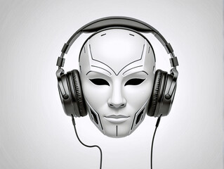 dj in a hoodie with headphones and a mask