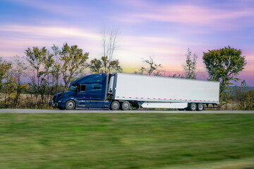 Semi Trucks on Highway, USA. Trucking in USA