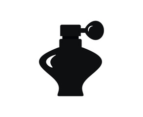 Perfume icon, Vector illustration . Black  Bottle of perfume, Icon isolated on white background