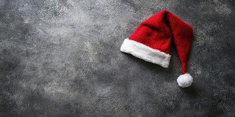 Christmas composition with hat on slate , copy space , ai