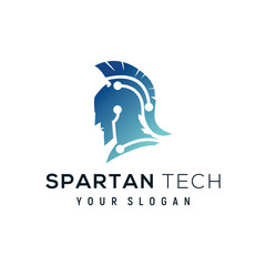 spartan tech logo design element vector template