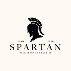spartan silhouette logo design element vector template