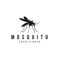 Mosquito silhouette logo design element vector template