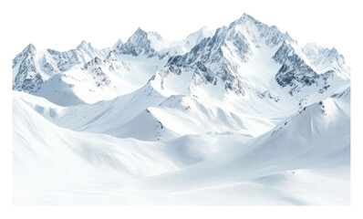 PNG Snowy mountains and valleys in winter