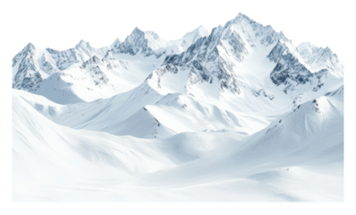 PNG Snowy mountains and valleys in winter