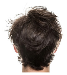 Naklejka premium PNG Young person with tousled hair from the back