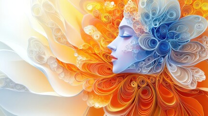 Spectral Peony: A Surreal Paper Quilling Fantasy