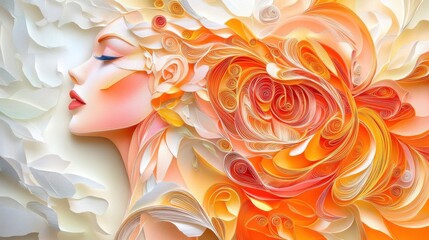 Spectral Peony: A Surreal Paper Quilling Fantasy
