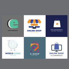 Shop supermarket store logo design elegant label design badge design vector logo