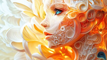 Spectral Peony: A Surreal Paper Quilling Fantasy