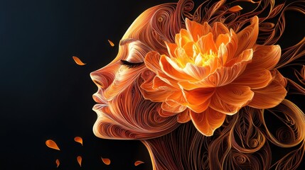 Spectral Peony: A Surreal Paper Quilling Fantasy