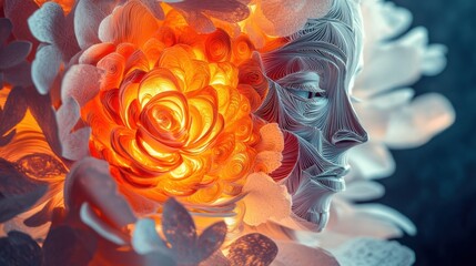 Spectral Peony: A Surreal Paper Quilling Fantasy