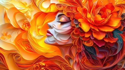 Spectral Peony: A Surreal Paper Quilling Fantasy