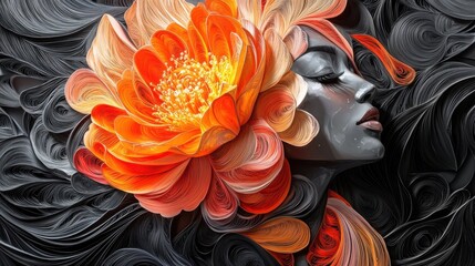 Spectral Peony: A Surreal Paper Quilling Fantasy