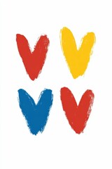 Heart Icons in Bright Colors for Healthcare Themes