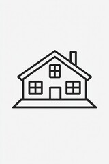 Fototapeta premium Simple Line Icon of a House for Real Estate Services