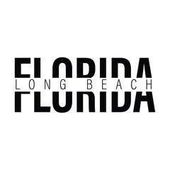 Florida Beach typography design with map vector. surfing theme badge design. For t-shirt prints, posters, stickers and other uses.